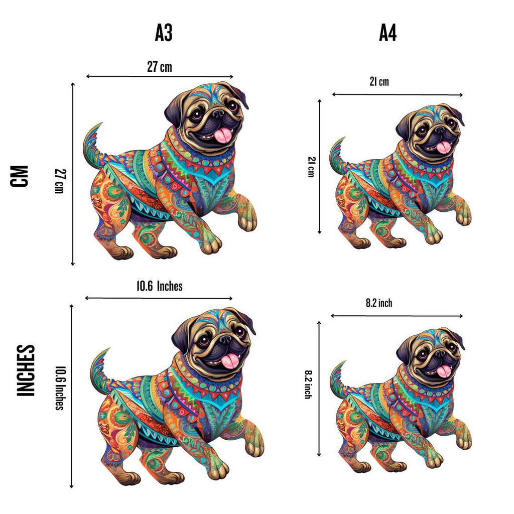 Animal Jigsaw Puzzle > Wooden Jigsaw Puzzle > Jigsaw Puzzle Pug Dog - Jigsaw Puzzle