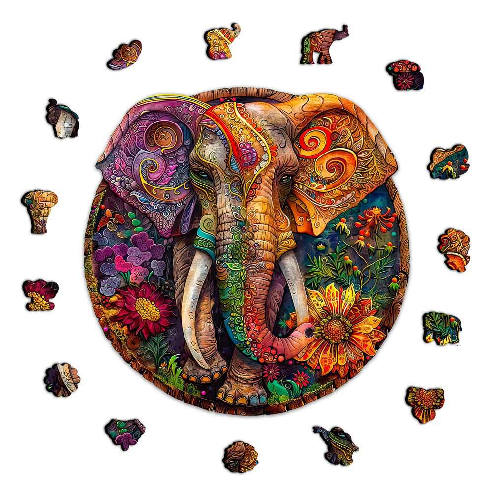 Animal Jigsaw Puzzle > Wooden Jigsaw Puzzle > Jigsaw Puzzle A5 Enchanted Elephant - Jigsaw Puzzle