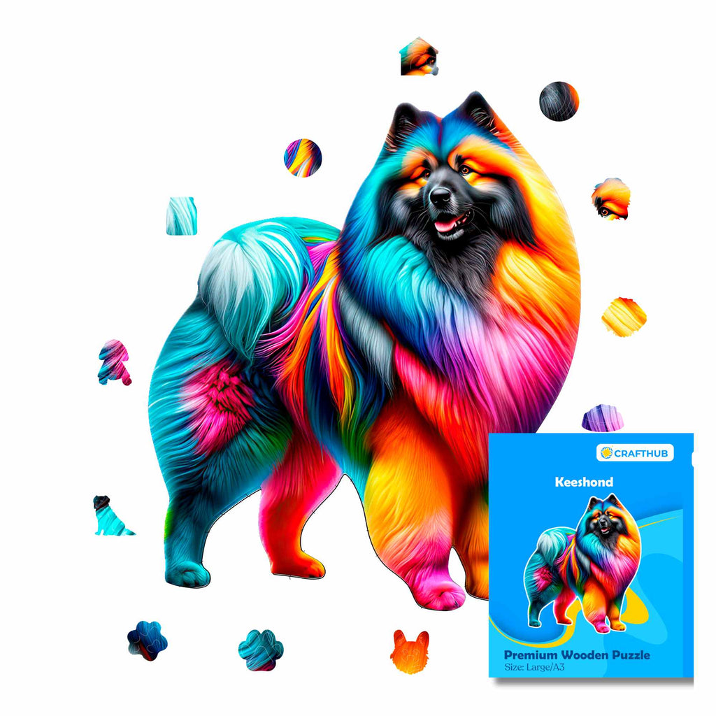 Animal Jigsaw Puzzle > Wooden Jigsaw Puzzle > Jigsaw Puzzle A4 Keeshond Dog - Jigsaw Puzzle